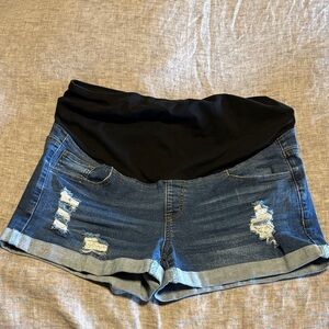 Old Navy Black and Blue Jean Shorts